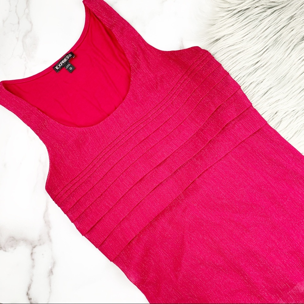 Express Pink Metallic Sparkle Tank Blouse Top XS